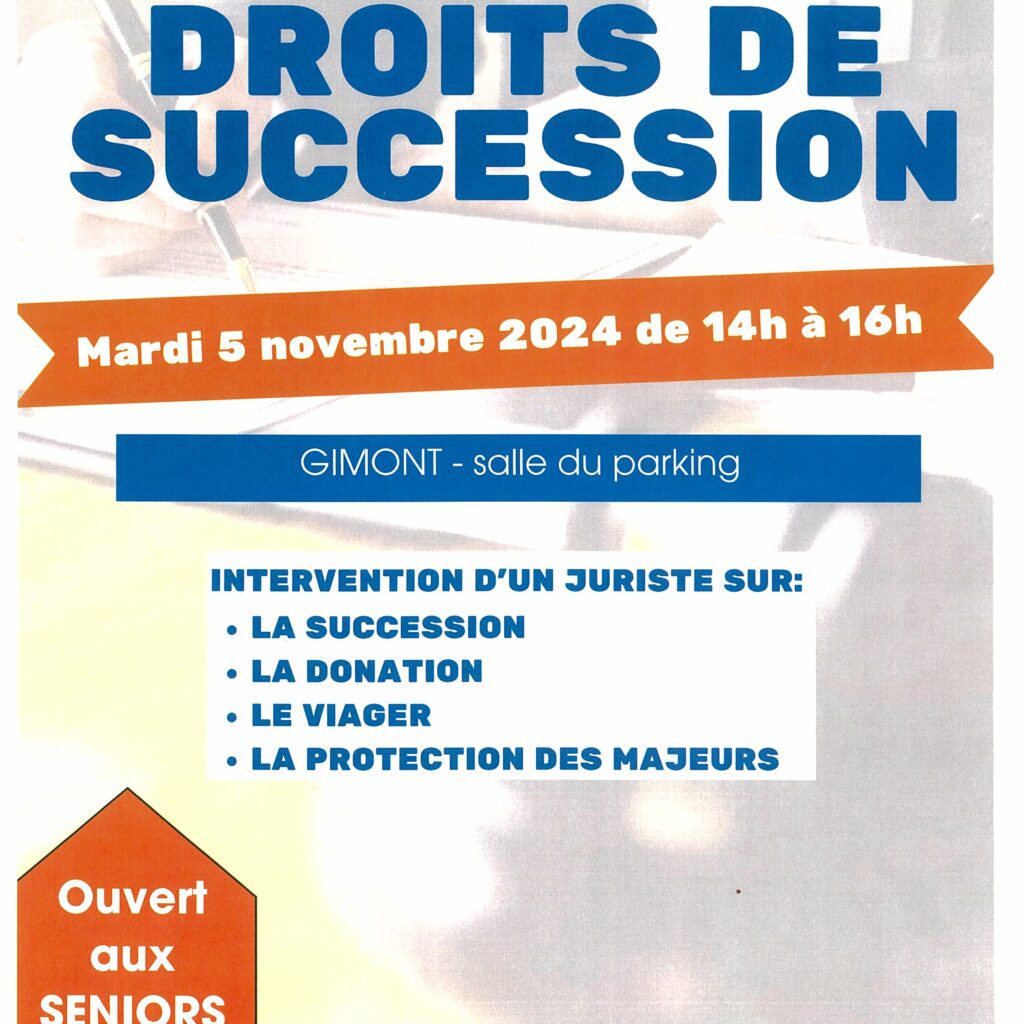 Réunion d’information – Droits de succession